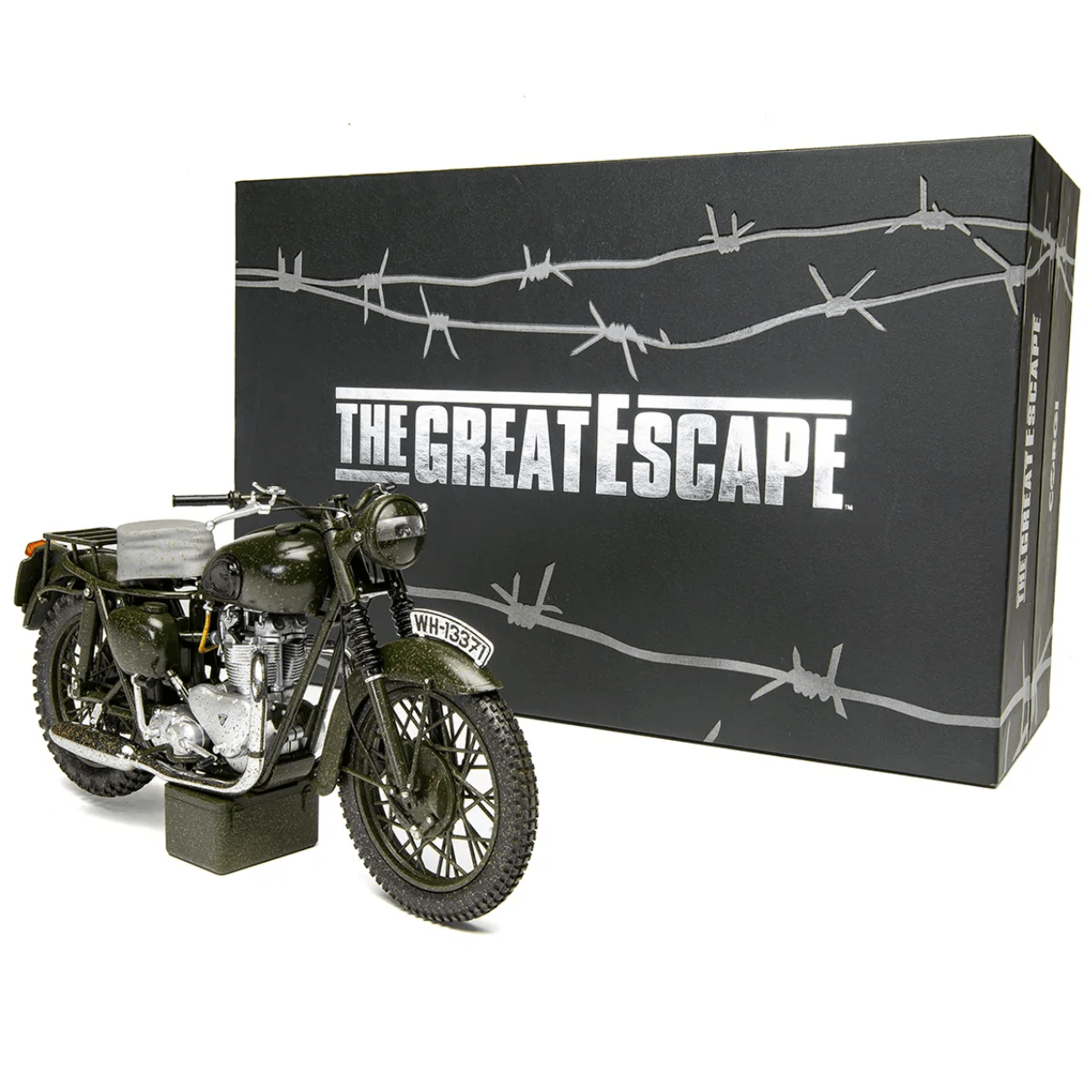 Corgi CC08501 Triumph TR6 Trophy Motorcycle (Weathered) The Great Escape - 1:12 Scale - Phillips Hobbies