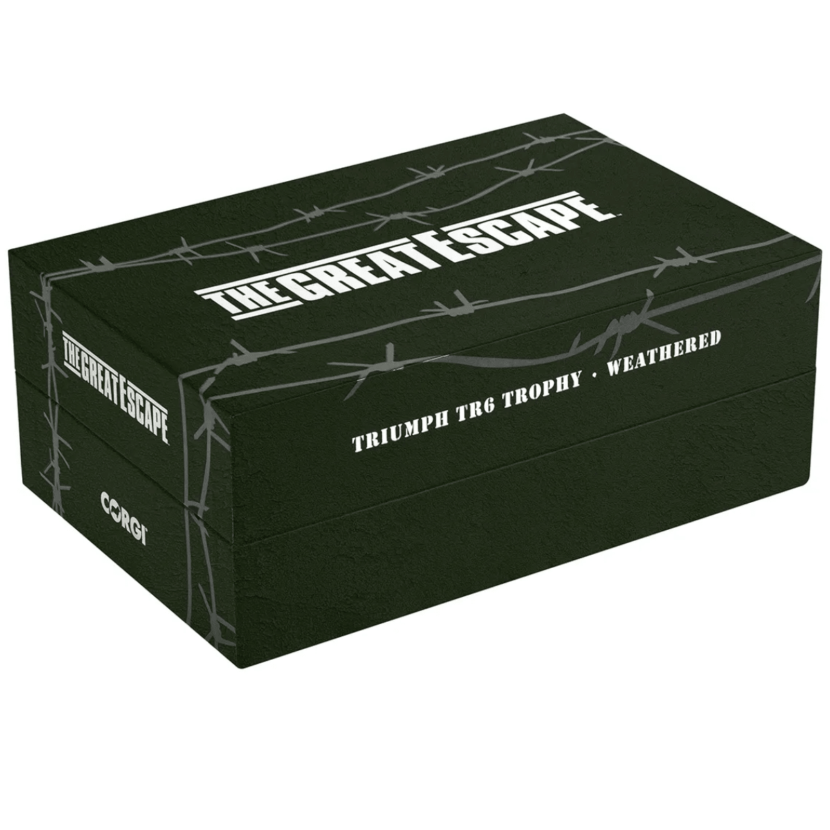 Corgi CC08501 Triumph TR6 Trophy Motorcycle (Weathered) The Great Escape - 1:12 Scale - Phillips Hobbies