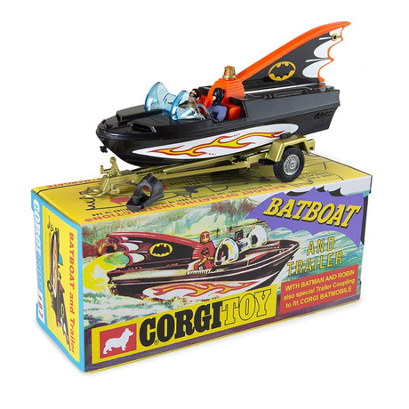 Corgi CD54321062 Corgi Toys 107 - Bat Boat With Batman & Robin (Reissue) - 1:43 Scale - Phillips Hobbies