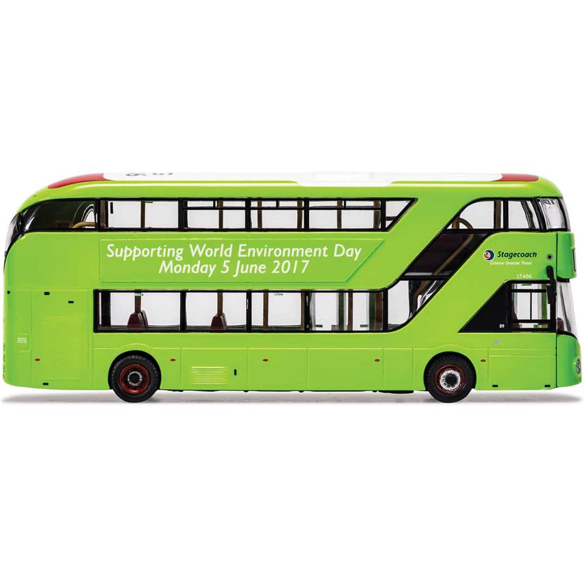 Corgi OM46625B New Routemaster, Stagecoach London, LTZ 1406/LT406, Route N8 Hainault: The Lowe, Supporting World Environment Day - Phillips Hobbies