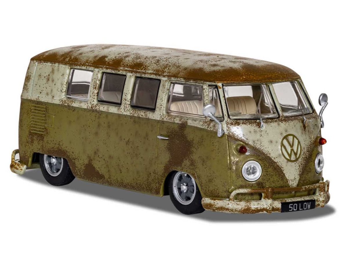 Corgi VA14501 Volkswagen Type 2 1500 Camper 'Rat-Look', Mango Green & Seagull Grey - Phillips Hobbies