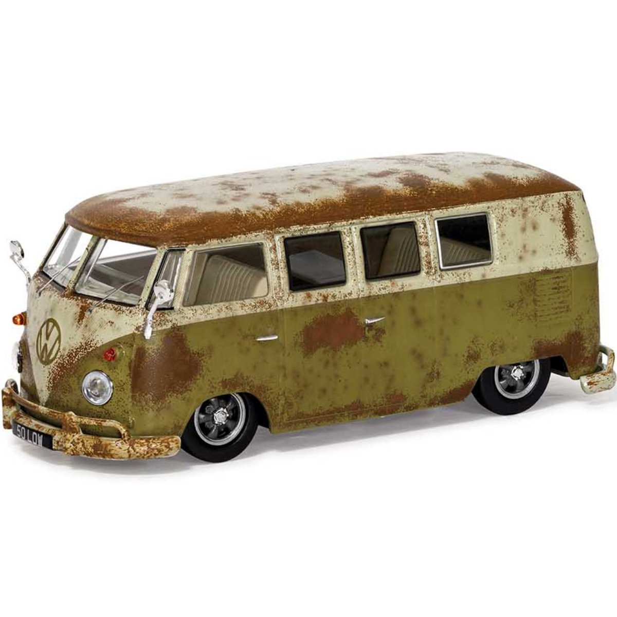 Corgi VA14501 Volkswagen Type 2 1500 Camper 'Rat-Look', Mango Green & Seagull Grey - Phillips Hobbies