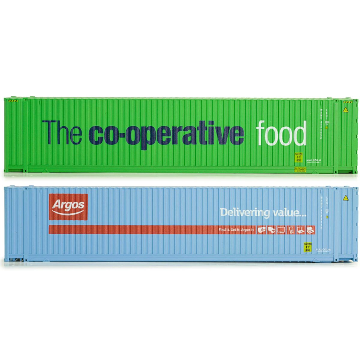 Dapol 4F-028-002 Hi-Cube Container Pack (2) Argos/Co-Op Weathered