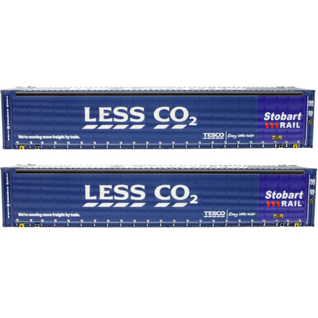 Dapol 4F - 028 - 021 45FT Containers Curtainsided Less CO2 Stobart Rail - OO Gauge - Phillips Hobbies