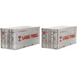 Dapol 4F - 028 - 060 20ft Containers Yang Ming 322593 5 & 106832 1 Weathered - OO Gauge - Phillips Hobbies