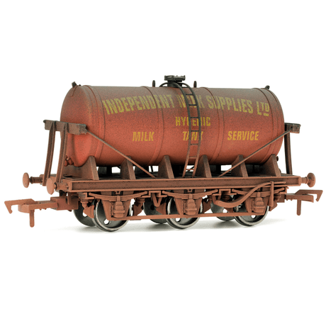 Dapol 4F - 031 - 012 6 Wheel Milk Tank Independent Milk Supplies Weathered - OO Gauge - Phillips Hobbies