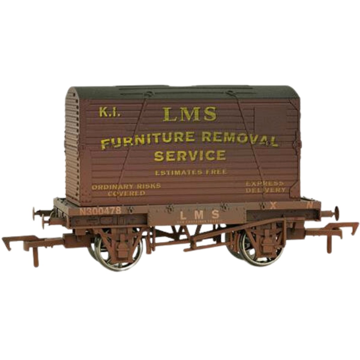 Dapol 4F-037-010 Conflat & Container LMS K1 Weathered - OO Gauge
