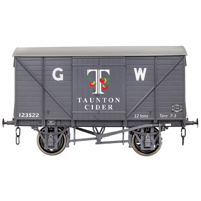 Dapol 7F - 066 - 007 GW Standard 12t Van Grey Taunton Cider 123522 - O Gauge - Phillips Hobbies