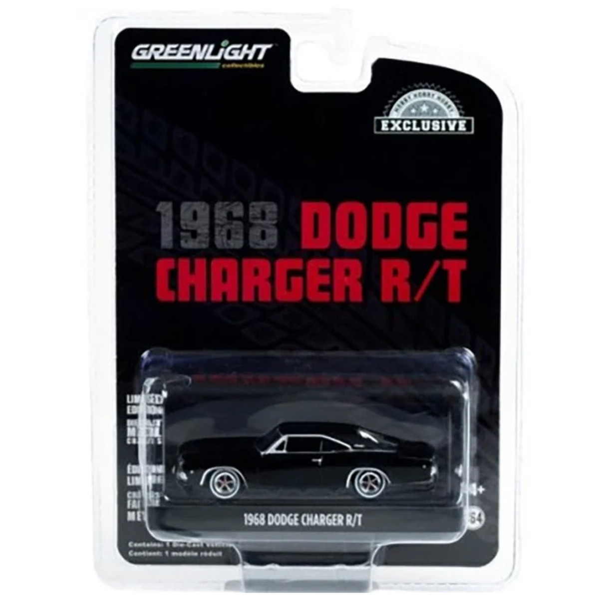 Greenlight 1968 Dodge Charger R/T Black - 1:64 Scale Model