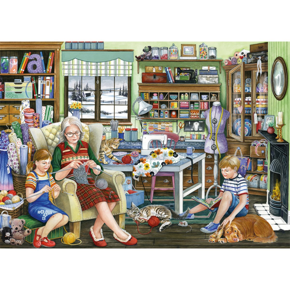 Falcon Granny's Sewing Room Jigsaw Puzzle (1000 Pieces)