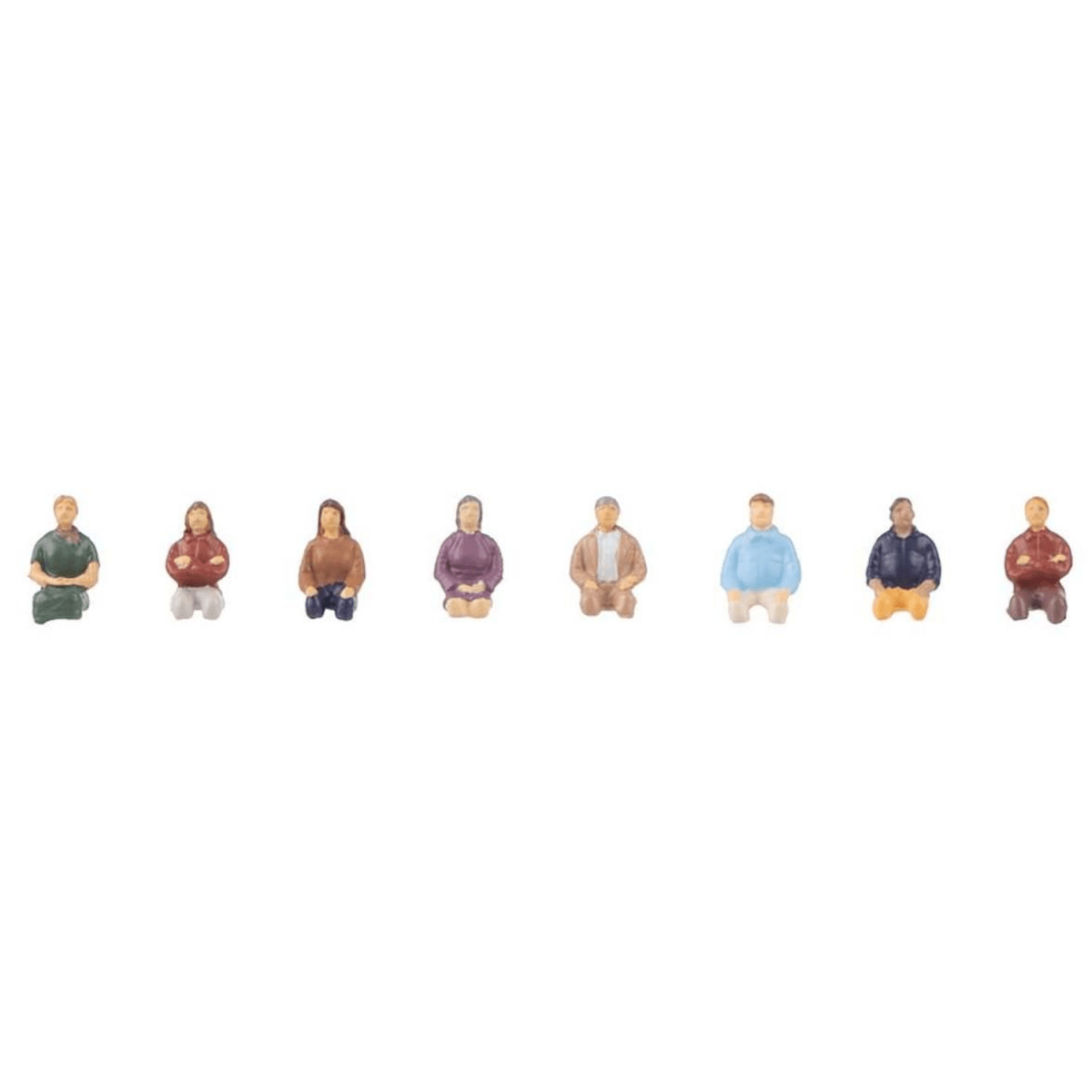 Faller 151685 Seated People without Legs (8) Figure Set - OO/HO Gauge - Phillips Hobbies