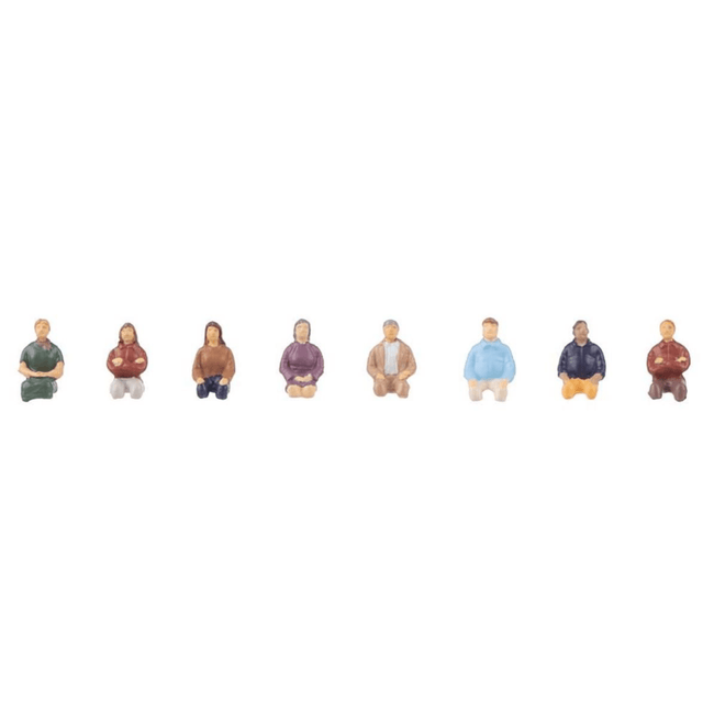 Faller 151685 Seated People without Legs (8) Figure Set - OO/HO Gauge - Phillips Hobbies