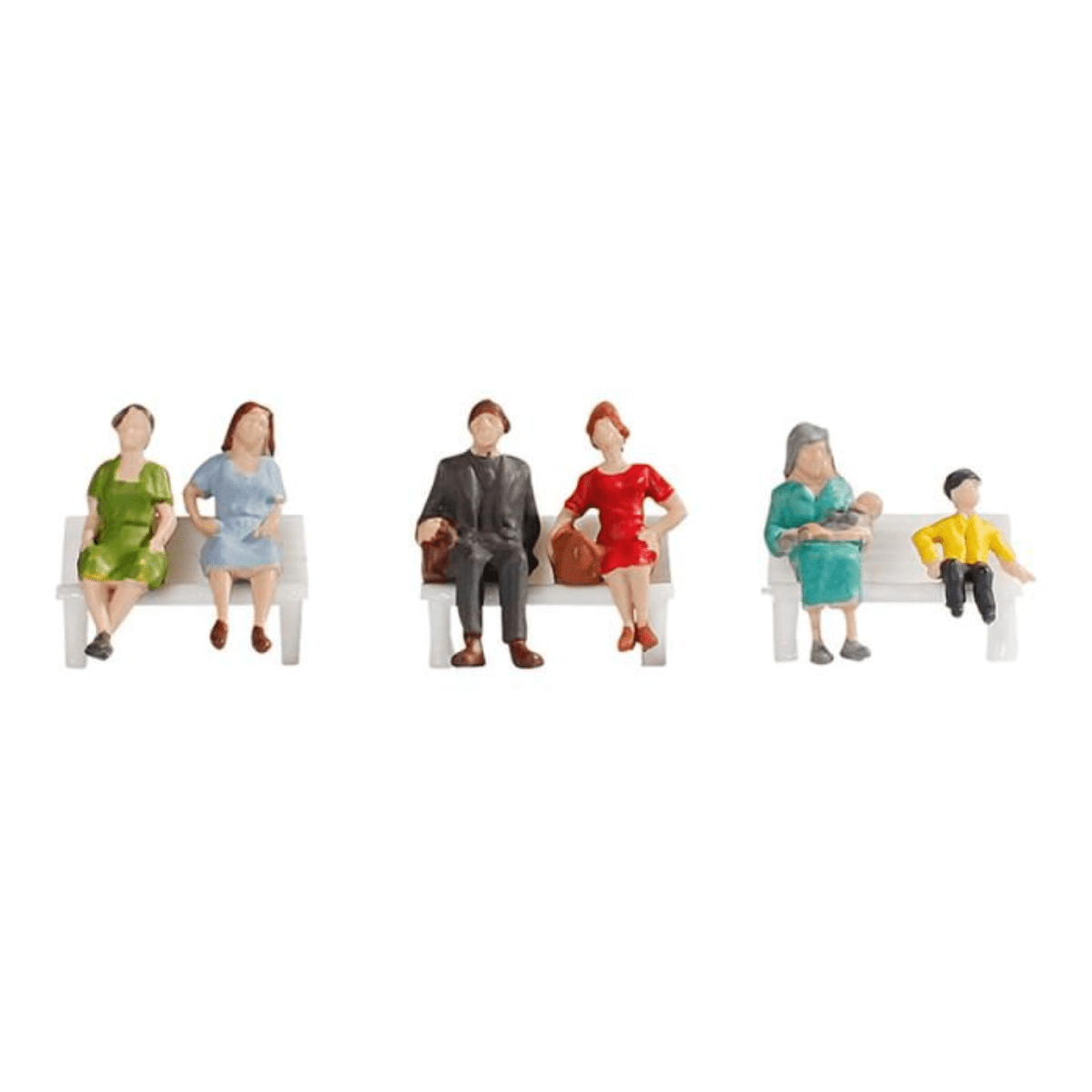 Gaugemaster GM3910104 Sitting People (6) Hobby Figure Set - TT Gauge - Phillips Hobbies