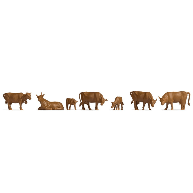 Gaugemaster GM3910105 Brown Cows (7) Hobby Figure Set - TT Gauge - Phillips Hobbies