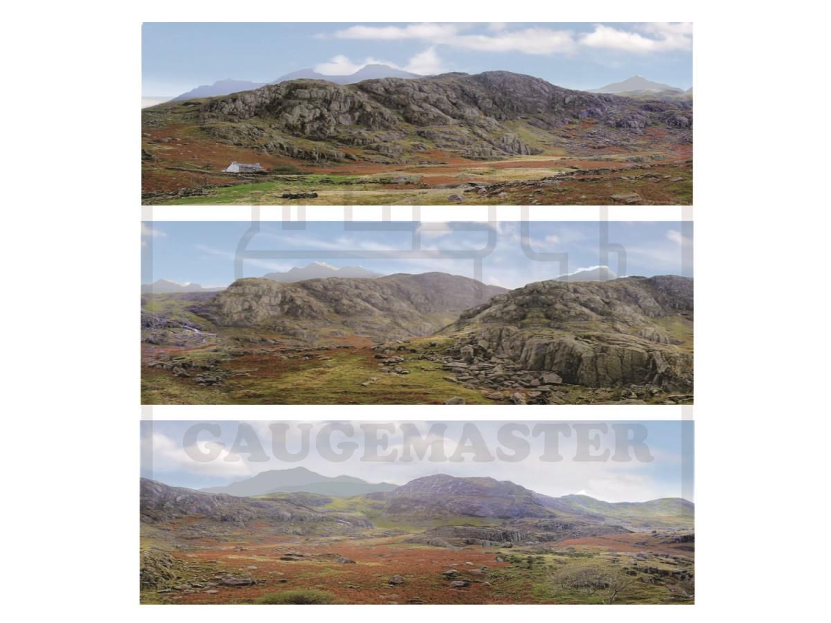 Gaugemaster GM760 The Mountains Small Photo Backscene (1372x152mm) - Phillips Hobbies