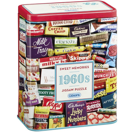 Gibsons 1960s Sweet Memories Gift Tin Jigsaw Puzzle (500 Pieces) - Phillips Hobbies