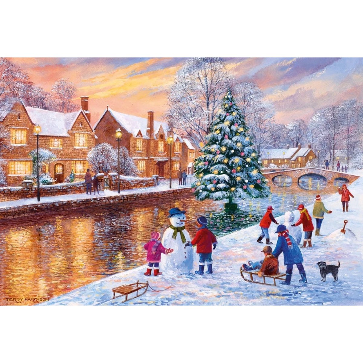 Gibsons Bourton at Christmas Jigsaw Puzzle (500 Pieces)