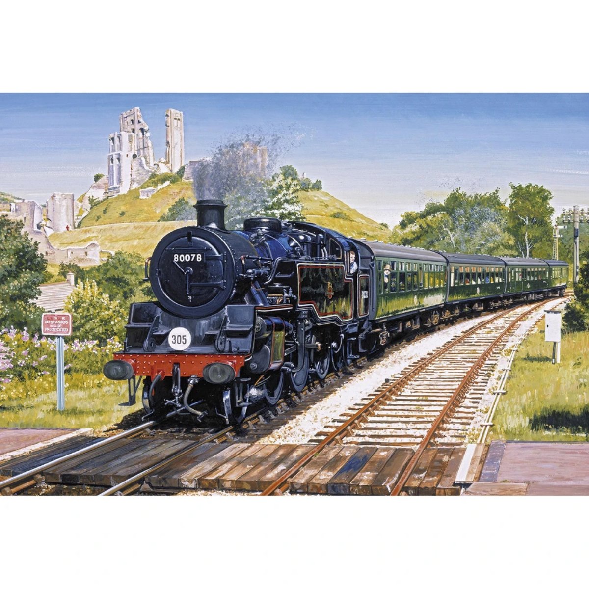 Gibsons Corfe Castle Crossing Jigsaw Puzzle (500 Pieces) - Phillips Hobbies