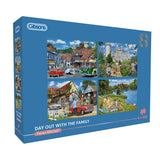 Gibsons G5067 Day out with the Family 4 x 500 Piece Jigsaw Puzzles - Phillips Hobbies