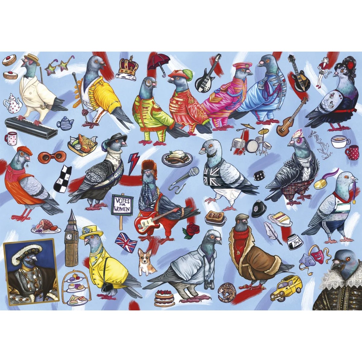 Gibsons Pigeons of Britain Jigsaw Puzzle (1000 Pieces)