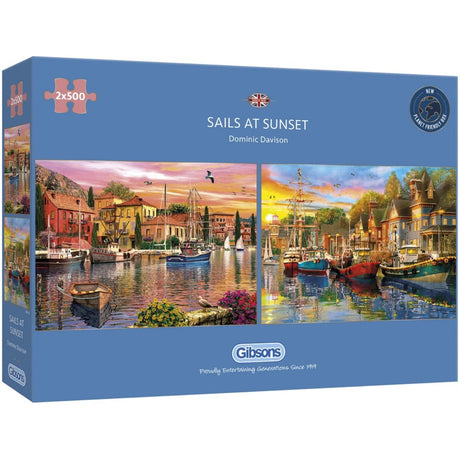 Gibsons Sails at Sunset Jigsaw Puzzle (2x 500 Pieces) - Phillips Hobbies