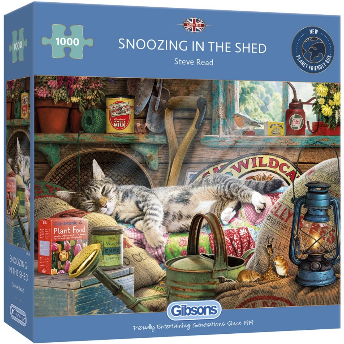 Gibsons Snoozing in the Shed 1000 Piece Jigsaw Puzzle - Box