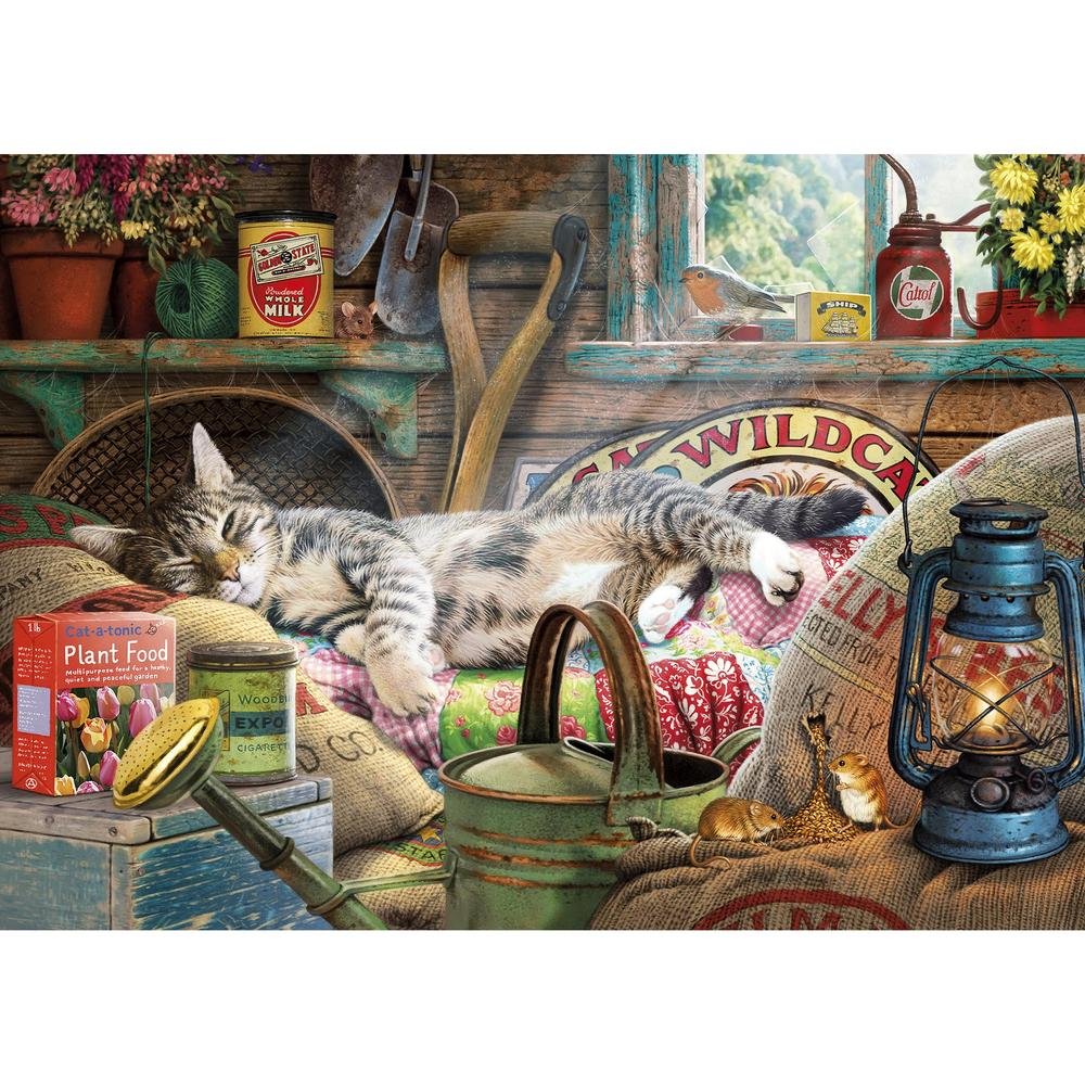 Gibsons Snoozing in the Shed 1000 Piece Jigsaw Puzzle - Image Steve Read
