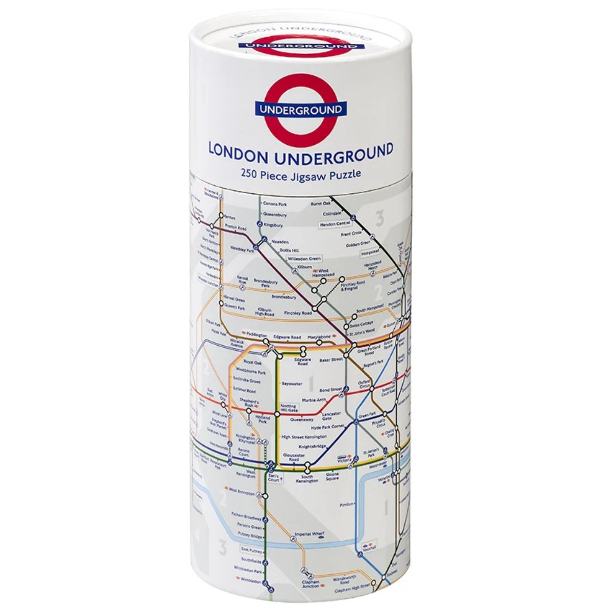 Gibsons TFL Underground Map Jigsaw Puzzle Gift Tube (250 Pieces) - Phillips Hobbies