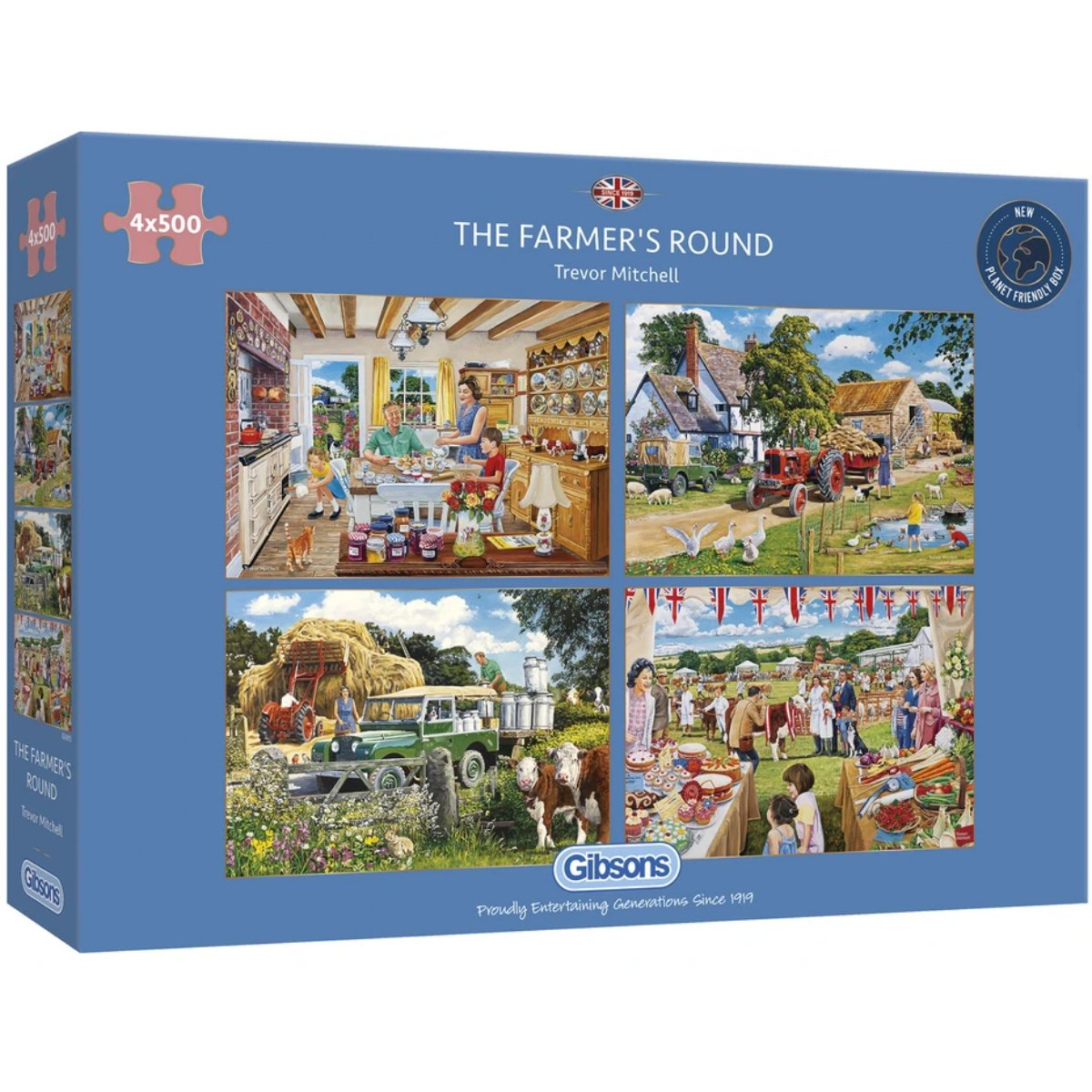 Gibsons The Farmer's Round Jigsaw Puzzle (4x 500 Pieces) - Phillips Hobbies