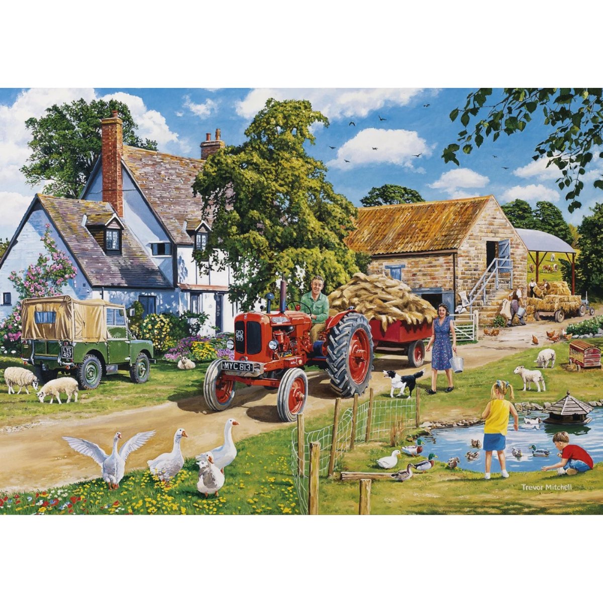 Gibsons The Farmer's Round Jigsaw Puzzle (4x 500 Pieces) - Phillips Hobbies