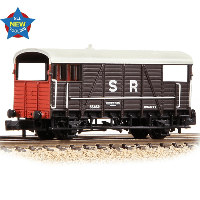 Graham Farish SE&CR 25T 'Dance Hall' Brake Van SR Brown - N Gauge - Phillips Hobbies