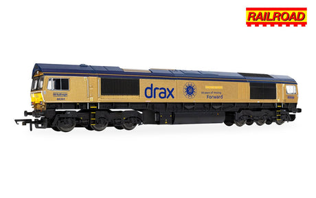 Hornby R30461 RailRoad GB Railfreight Class 66 66301 ‘Drax Power Station 50’ Gold Livery (Drax 50th Anniversary) - OO Gauge - Phillips Hobbies
