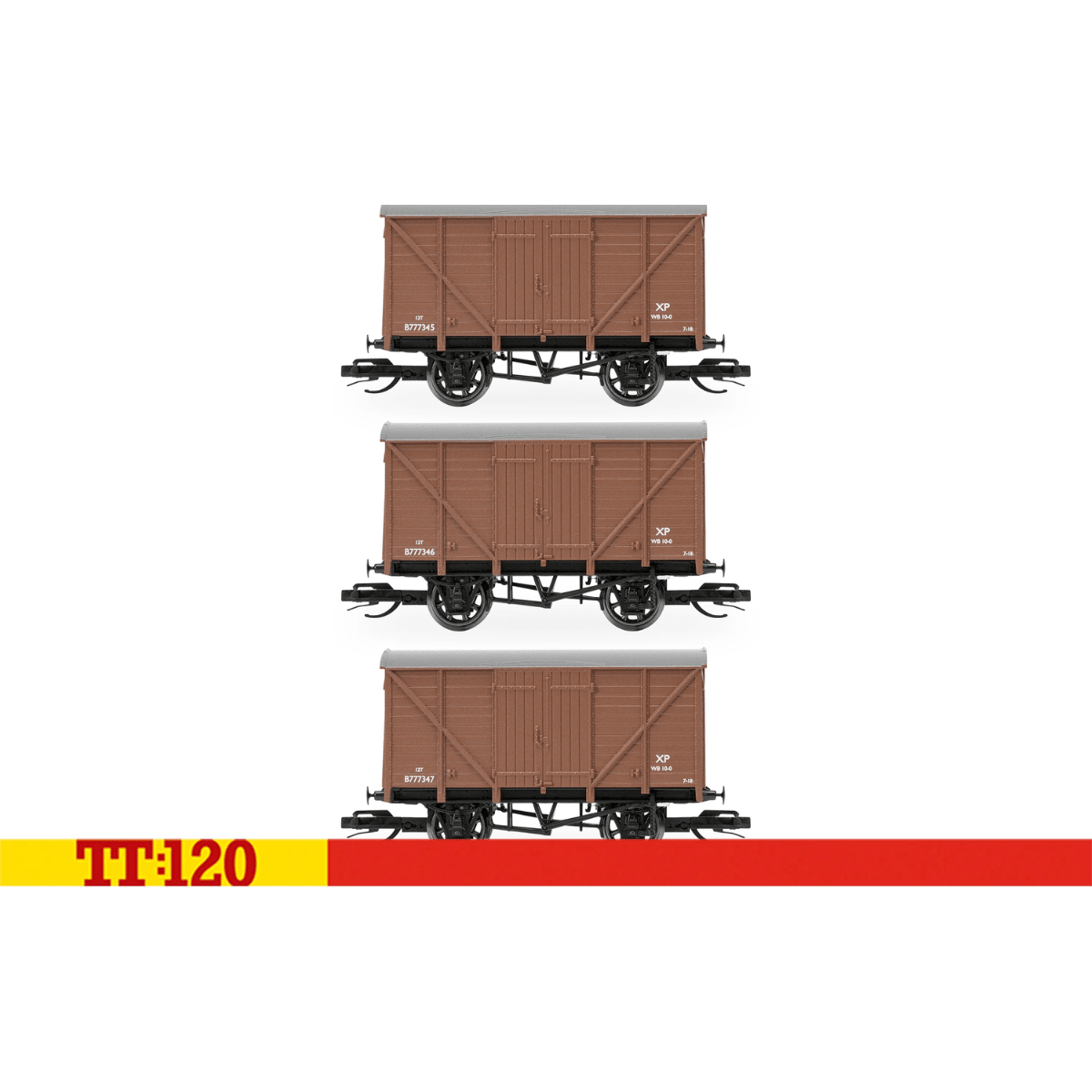 Hornby TT6044 BR Vent Van Triple Pack - TT:120 Gauge - Phillips Hobbies