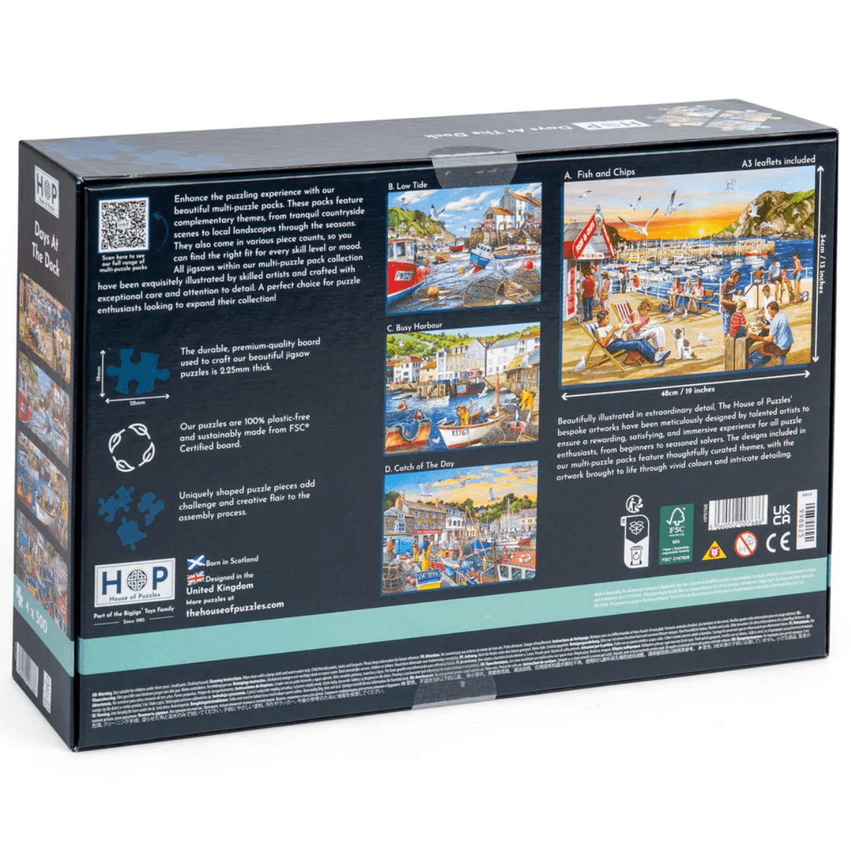 House of Puzzles Days At The Dock - 4 x 500 Piece Jigsaw Puzzles - Phillips Hobbies