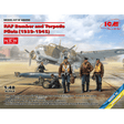 ICM RAF Bomber & Torpedo Pilots (1939 - 1945) 5 Figures Plastic Kit - 1:48 Scale - Phillips Hobbies