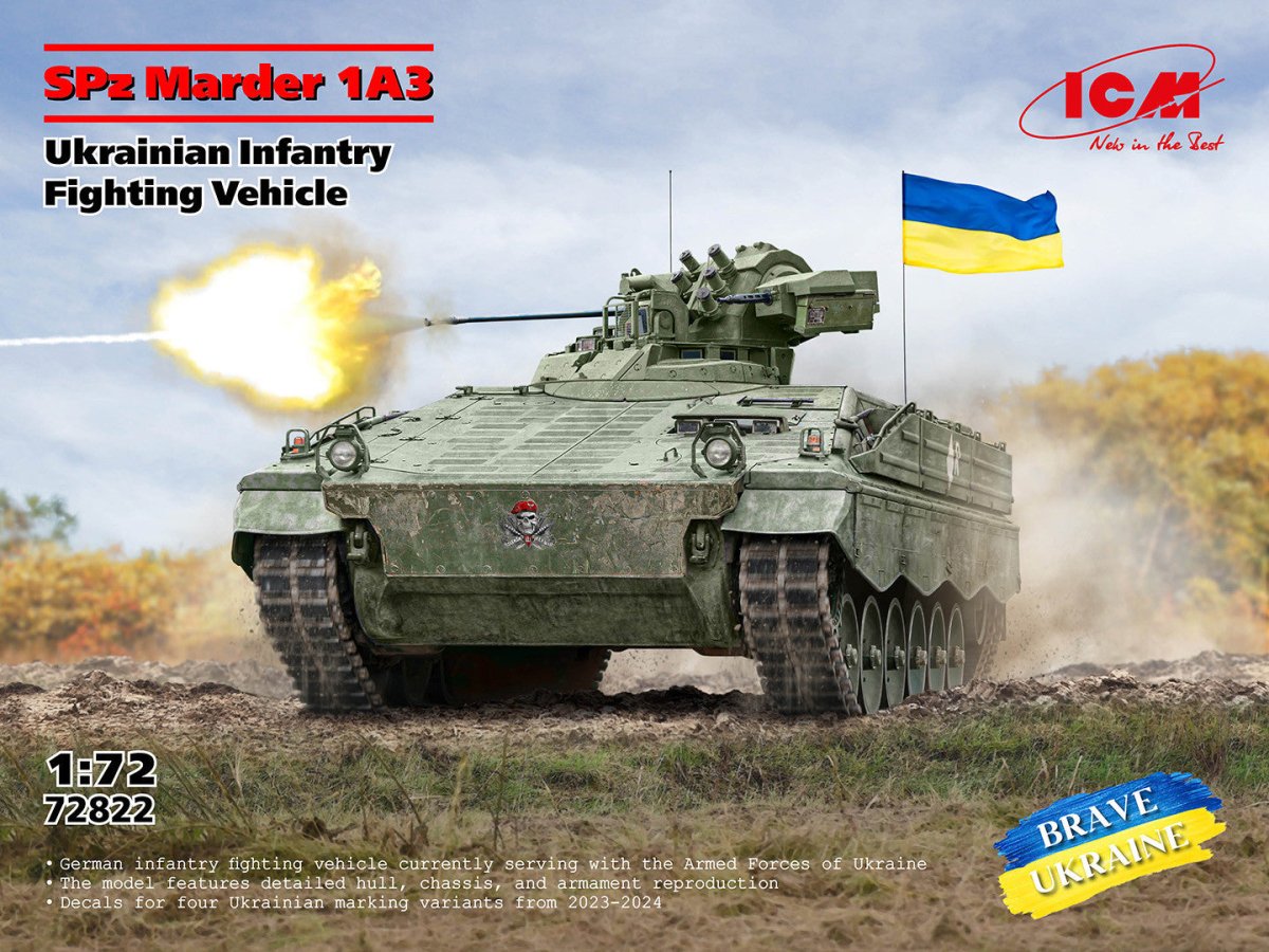 ICM SPz Marder 1A3, Ukrainian Infantry Fighting Vehicle - 1:72 Scale Plastic Kit - Phillips Hobbies