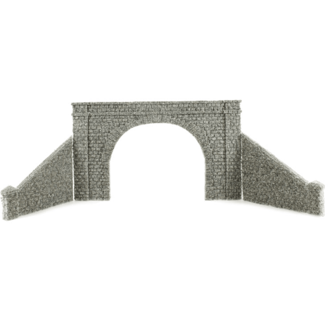 Javis JDTPOOS Double Track Tunnel Portal with Side Walls Stone - OO Gauge - Phillips Hobbies