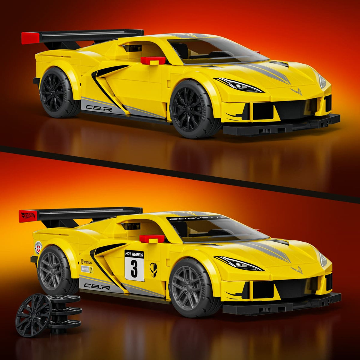 Mattel Brick Shop Hot Wheels ’20 Corvette C8.R Building Toy Kit