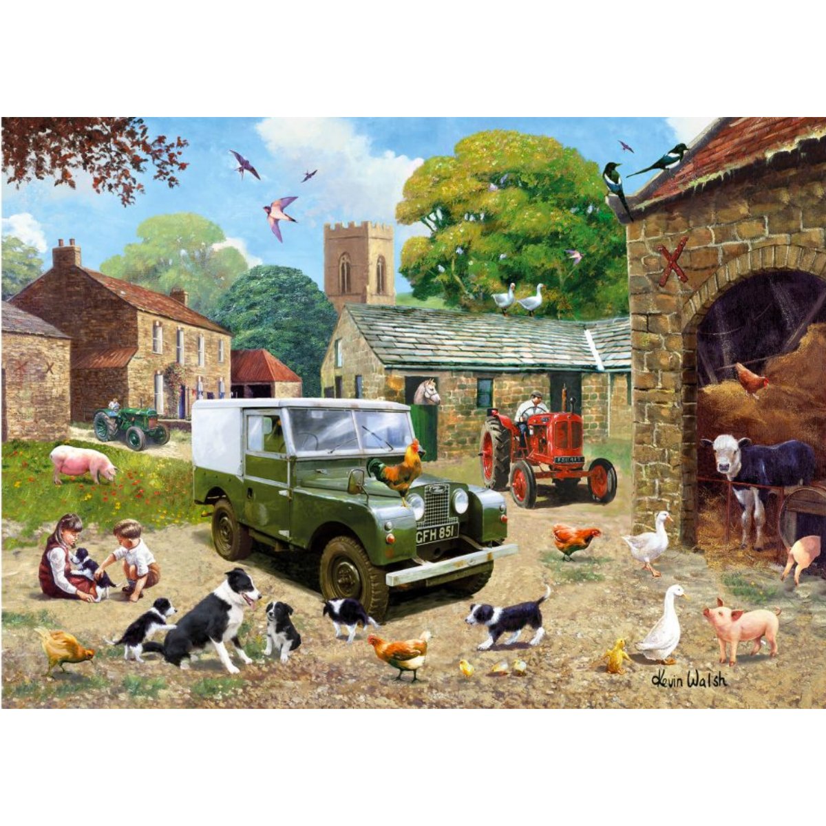 Kevin Walsh Nostalgia Down On The Farm Jigsaw Puzzle (1000 Pieces)
