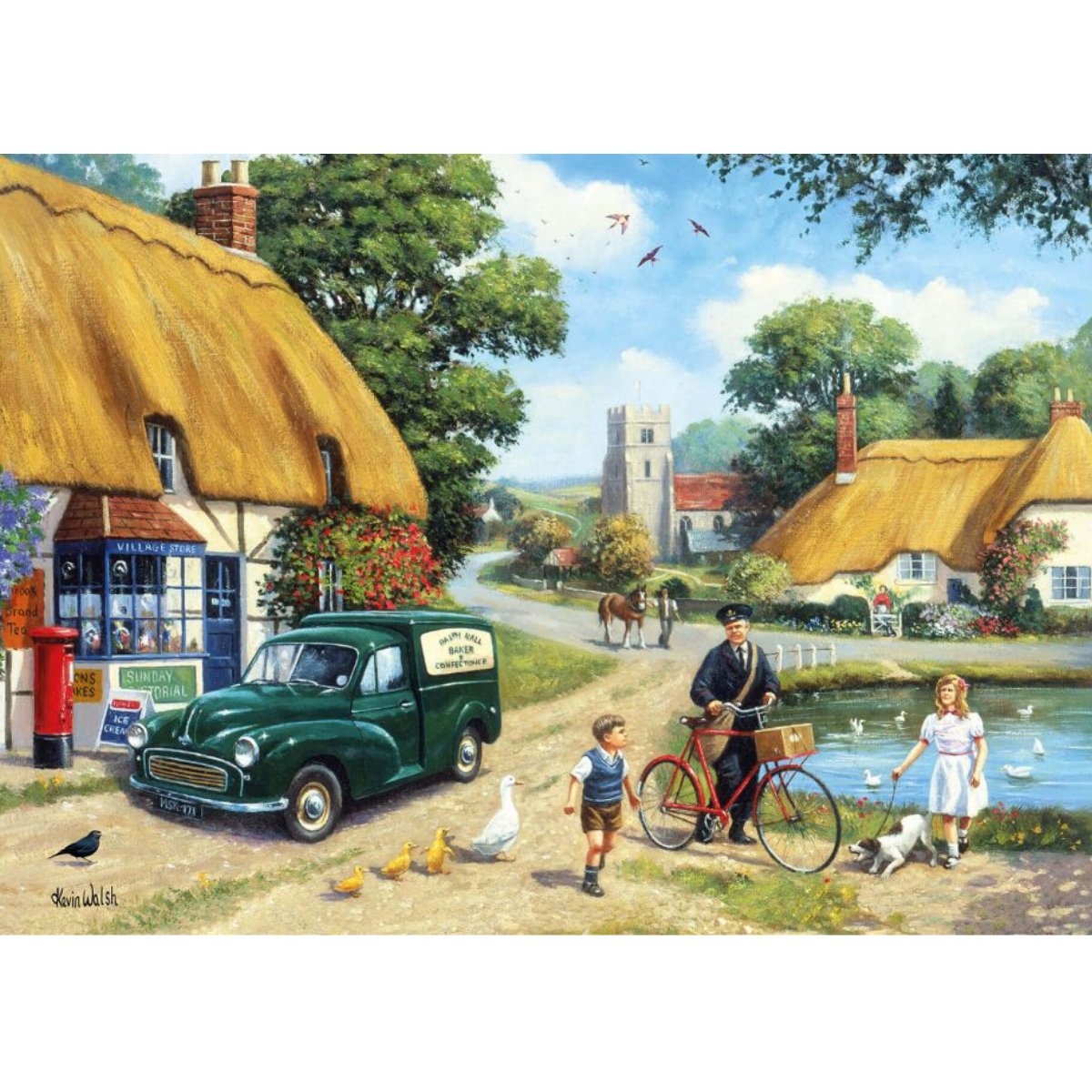 Kevin Walsh Nostalgia Village Postman Jigsaw Puzzle (1000 Pieces)