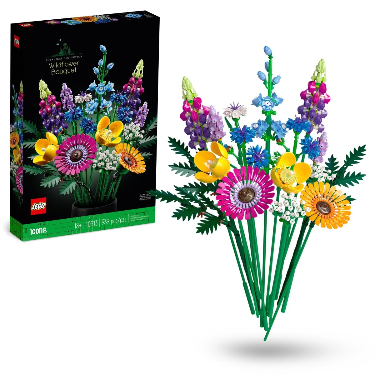 LEGO® Botanicals Wildflower Bouquet 10313 Building Set (939 Pieces) - Phillips Hobbies