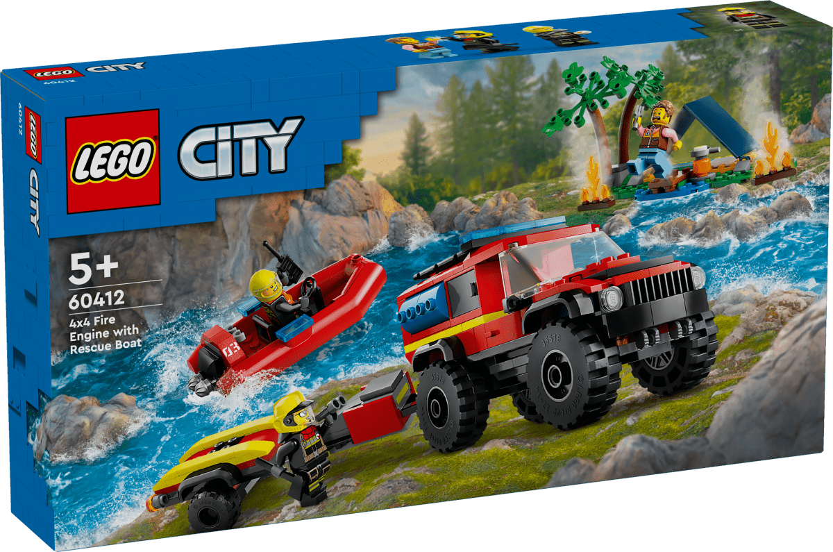 LEGO® City 4x4 Fire Engine with Rescue Boat Toy 60412 - Phillips Hobbies