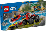 LEGO® City 4x4 Fire Engine with Rescue Boat Toy 60412 - Phillips Hobbies