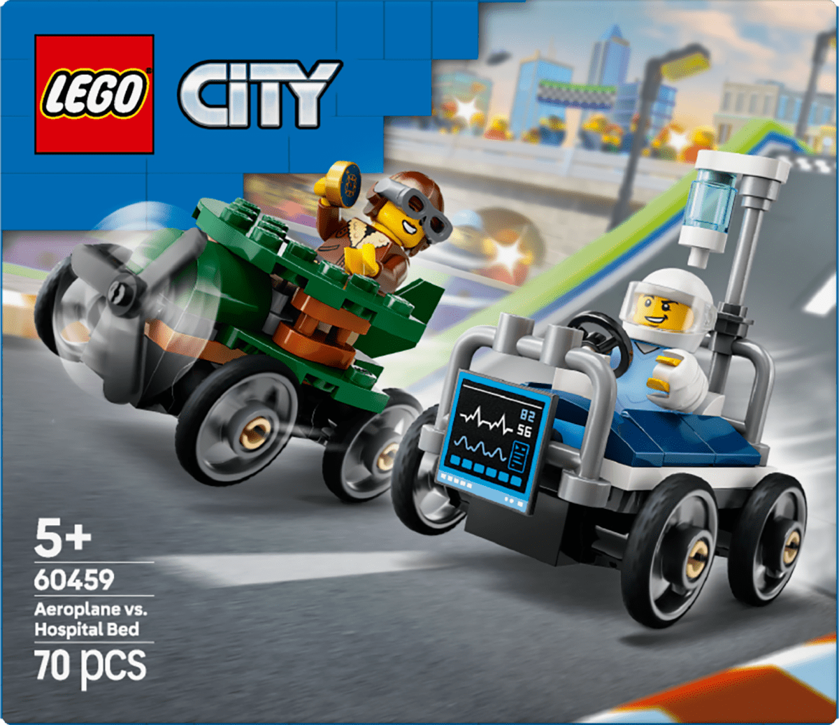 LEGO City Airplane vs. Hospital Bed Race Car Pack 60459 - Phillips Hobbies