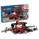LEGO City F1 Pit Stop & Pit Crew with Ferrari Car Toy 60443 - Phillips Hobbies