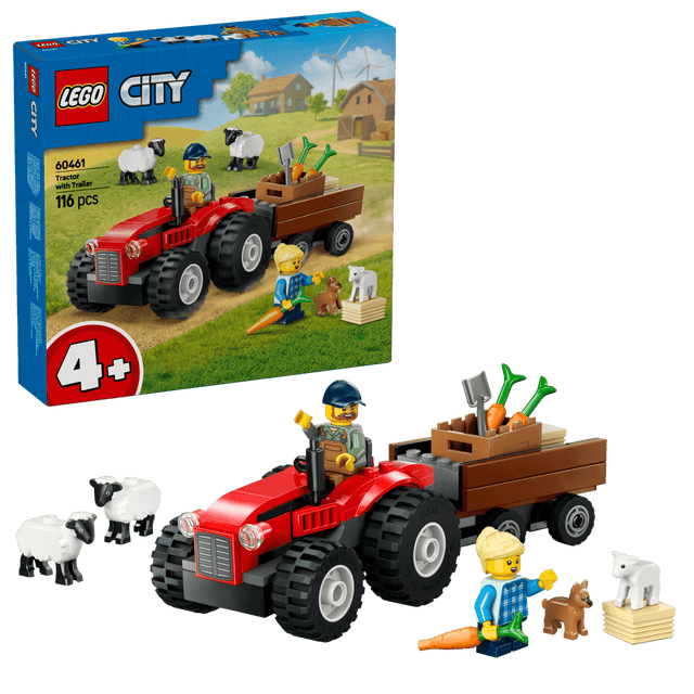 LEGO® City Red Farm Tractor with Trailer & Sheep Toy, Playset for Kids 60461 - Phillips Hobbies