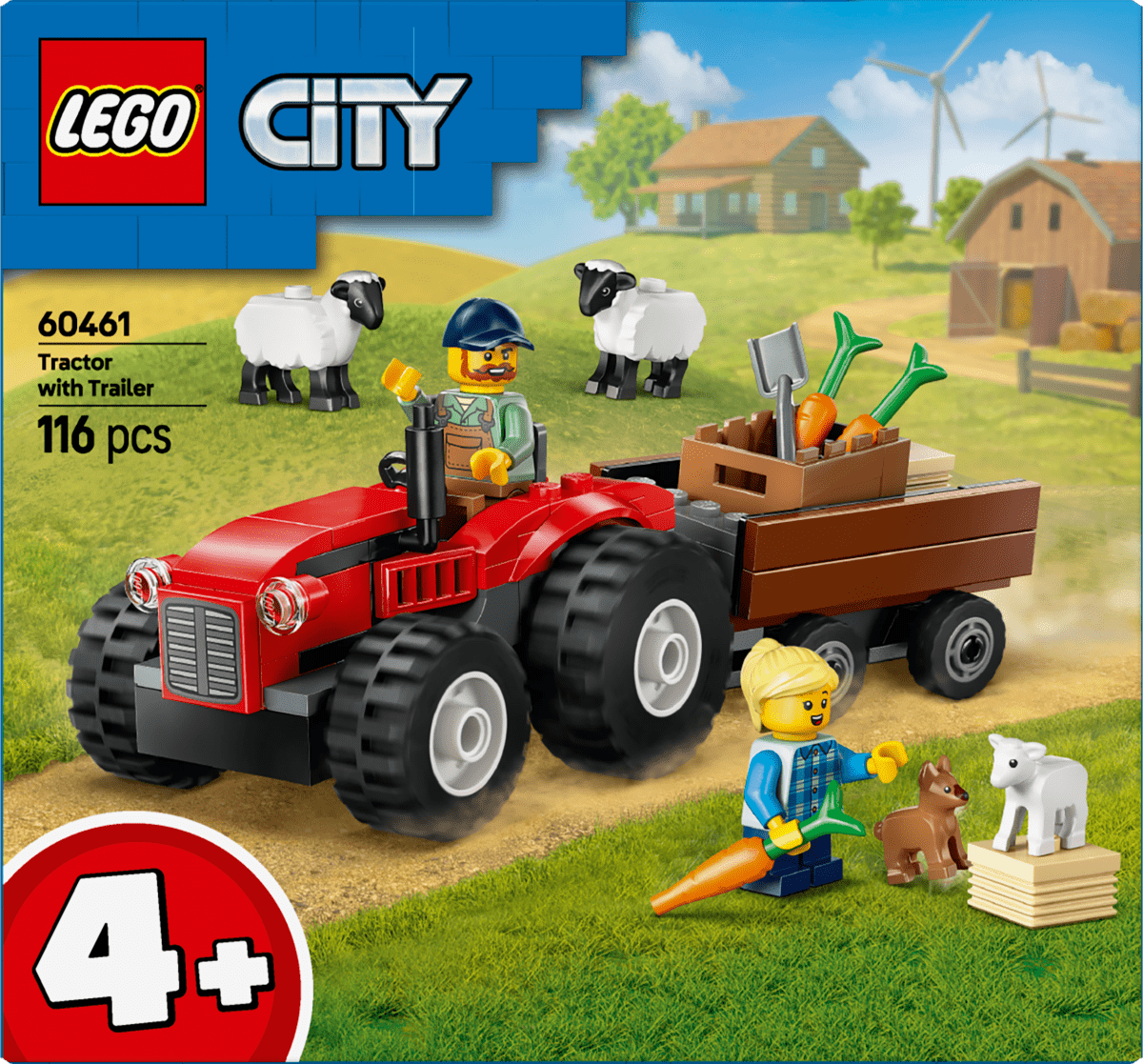 LEGO® City Red Farm Tractor with Trailer & Sheep Toy, Playset for Kids 60461 - Phillips Hobbies