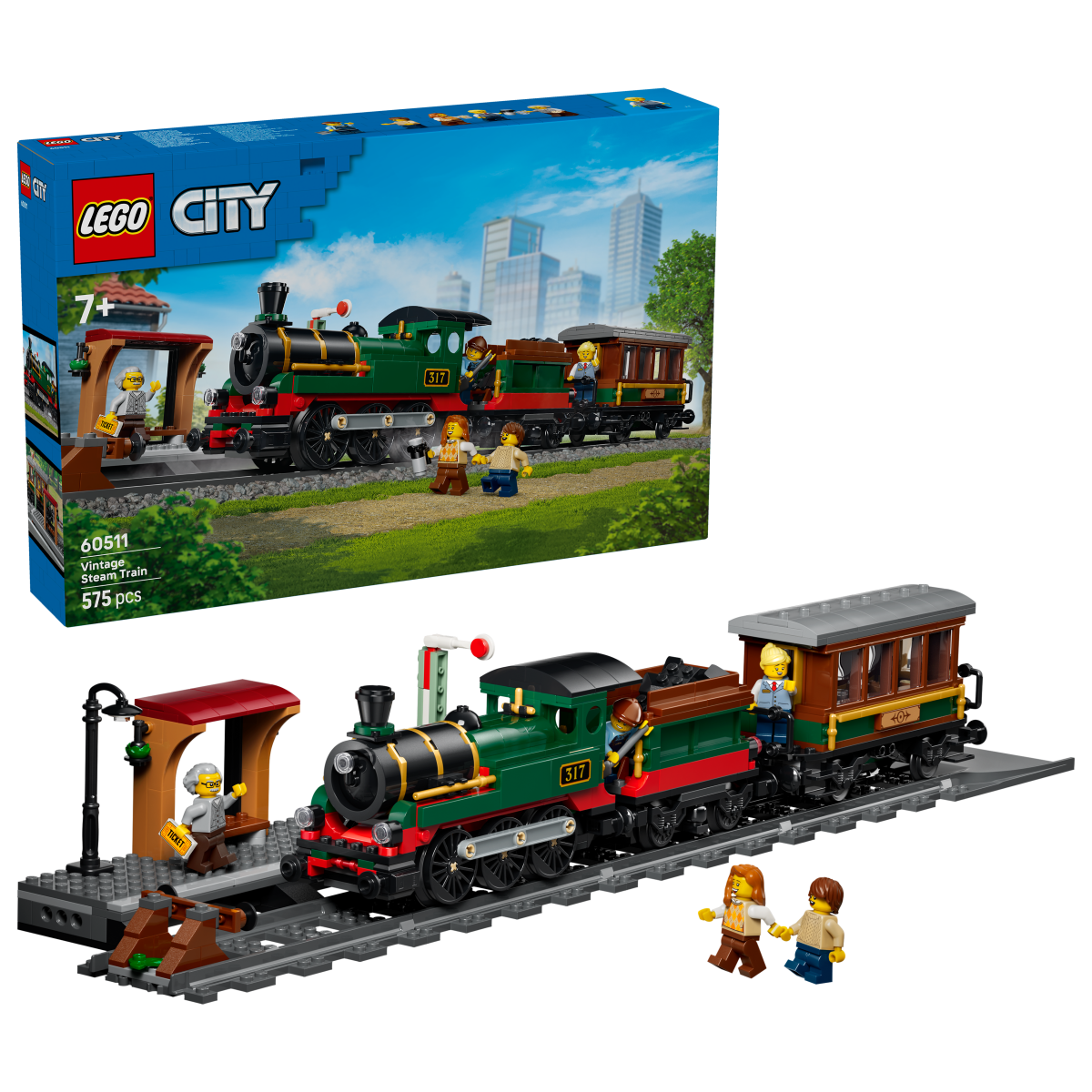 LEGO® City Vintage Steam Train - Toy Building Set 60511 - Phillips Hobbies