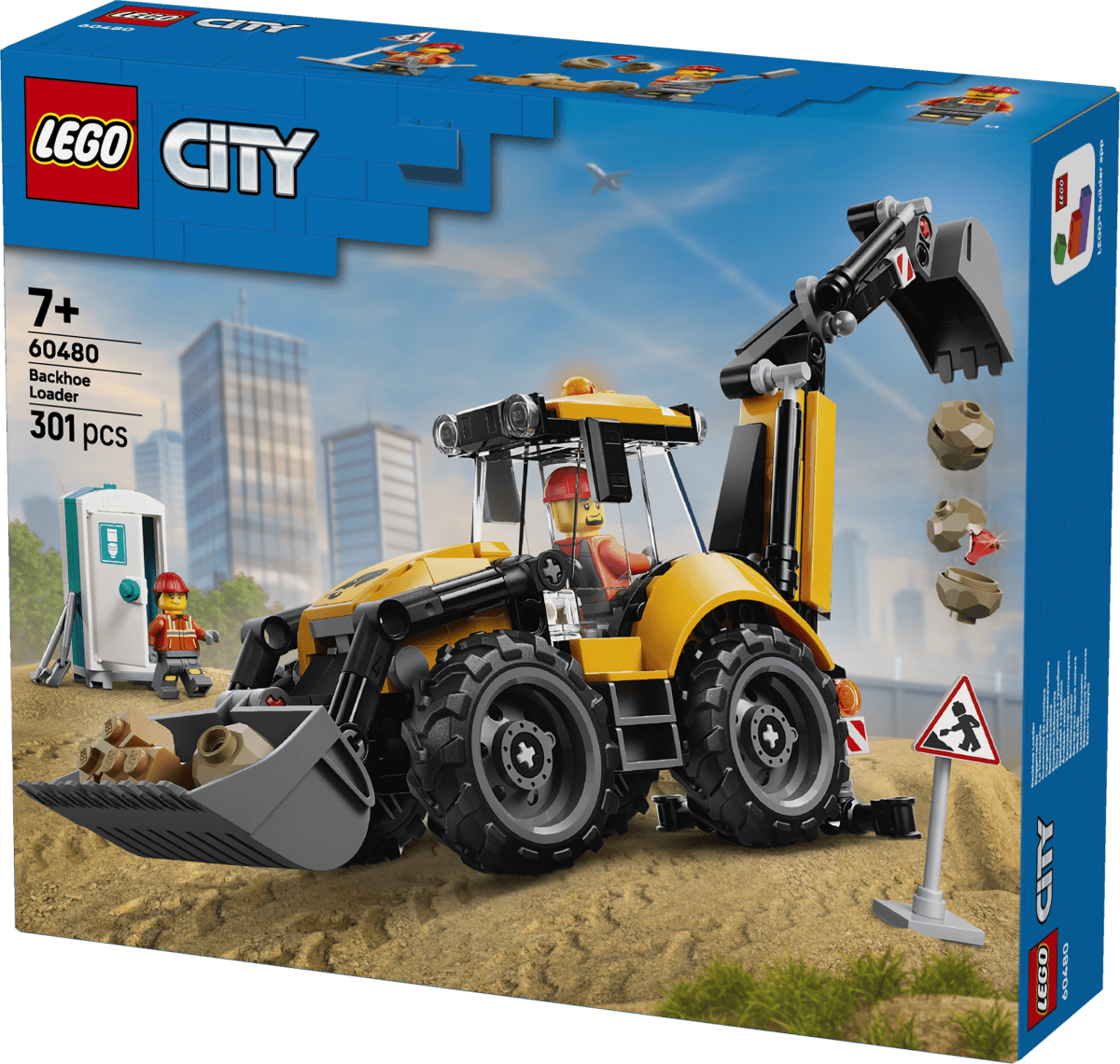 LEGO® City Yellow Backhoe Loader - Construction Toy 60480 - Phillips Hobbies