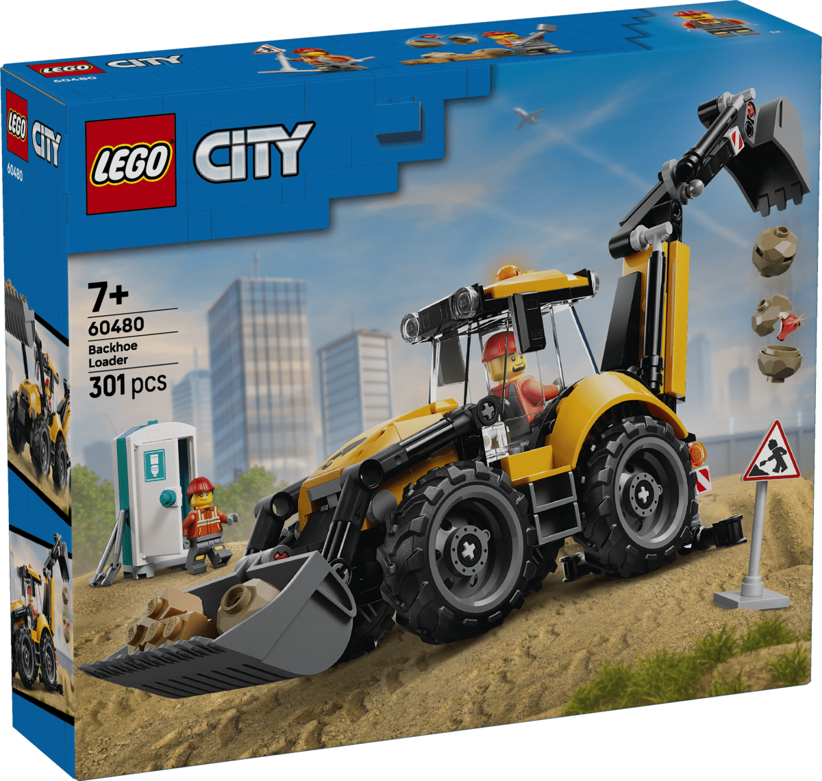 LEGO® City Yellow Backhoe Loader - Construction Toy 60480 - Phillips Hobbies